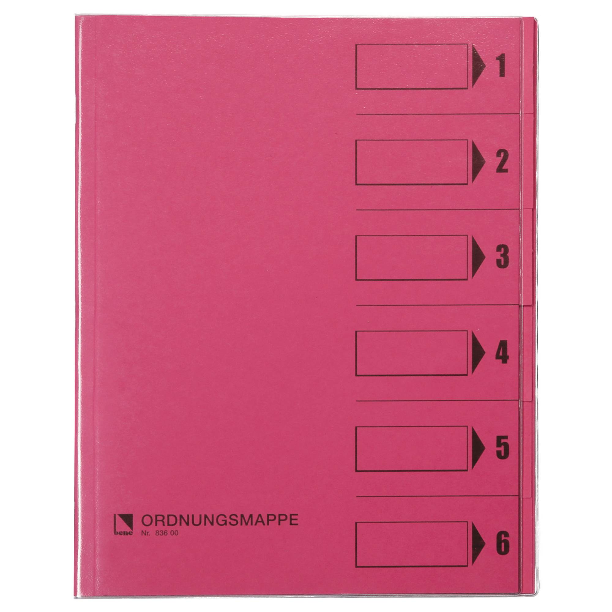 Ordnungsmappe DIN A4 6Fächer rosa-0