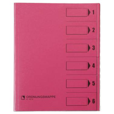 Ordnungsmappe DIN A4 6Fächer rosa
