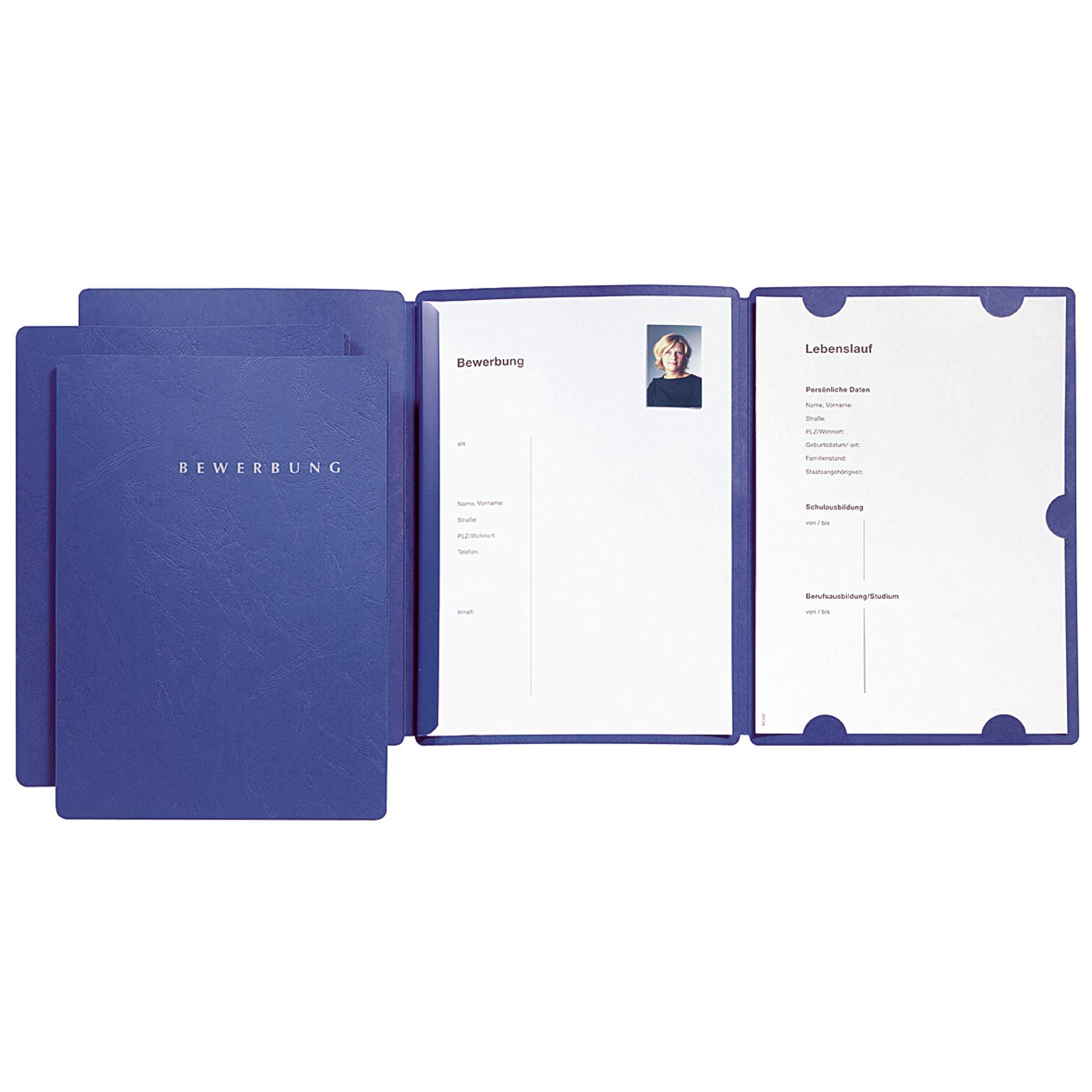 Bewerbungsmmappe Select Basic DIN A4 Karton blau-0