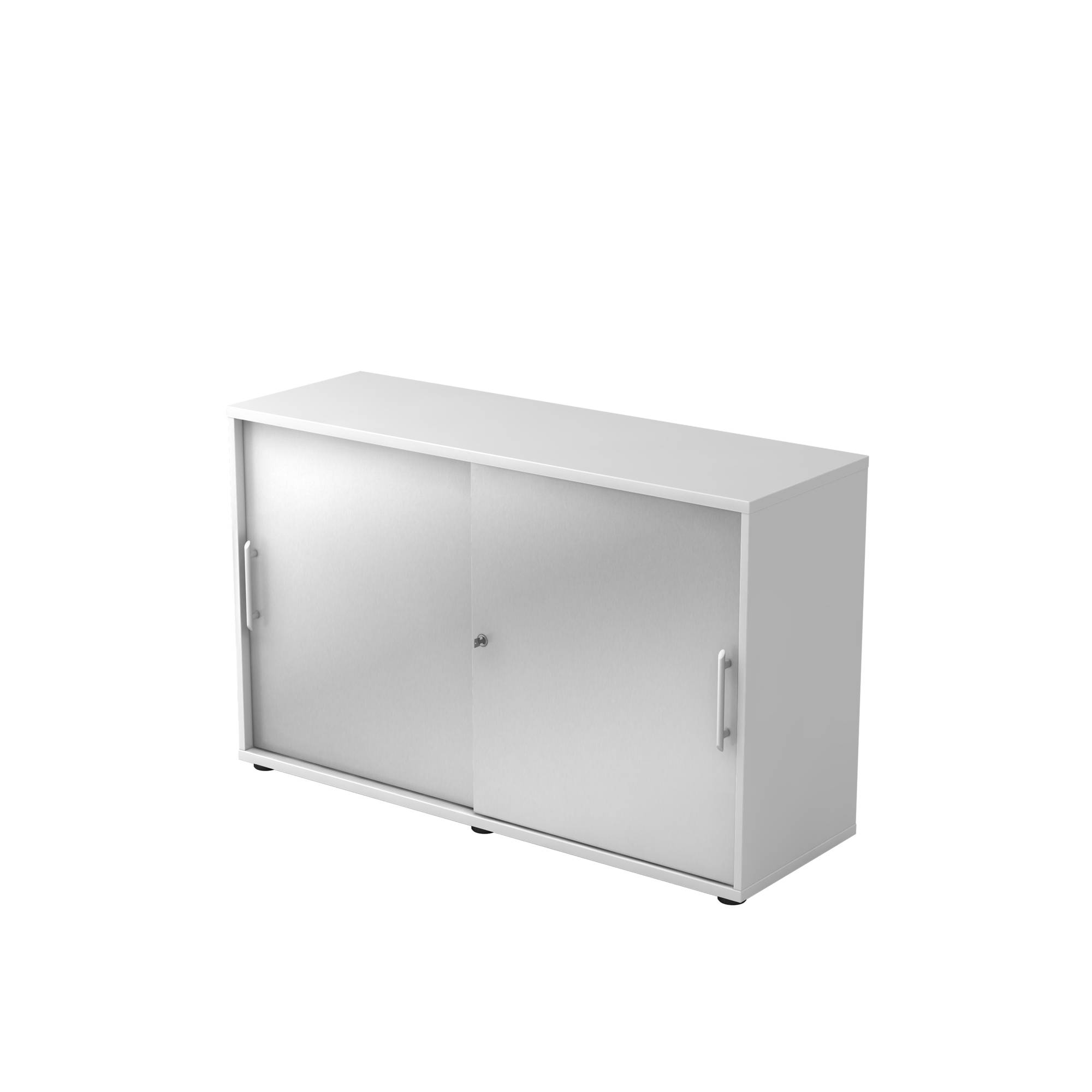 Schiebetürenschrank weiß/silber-0