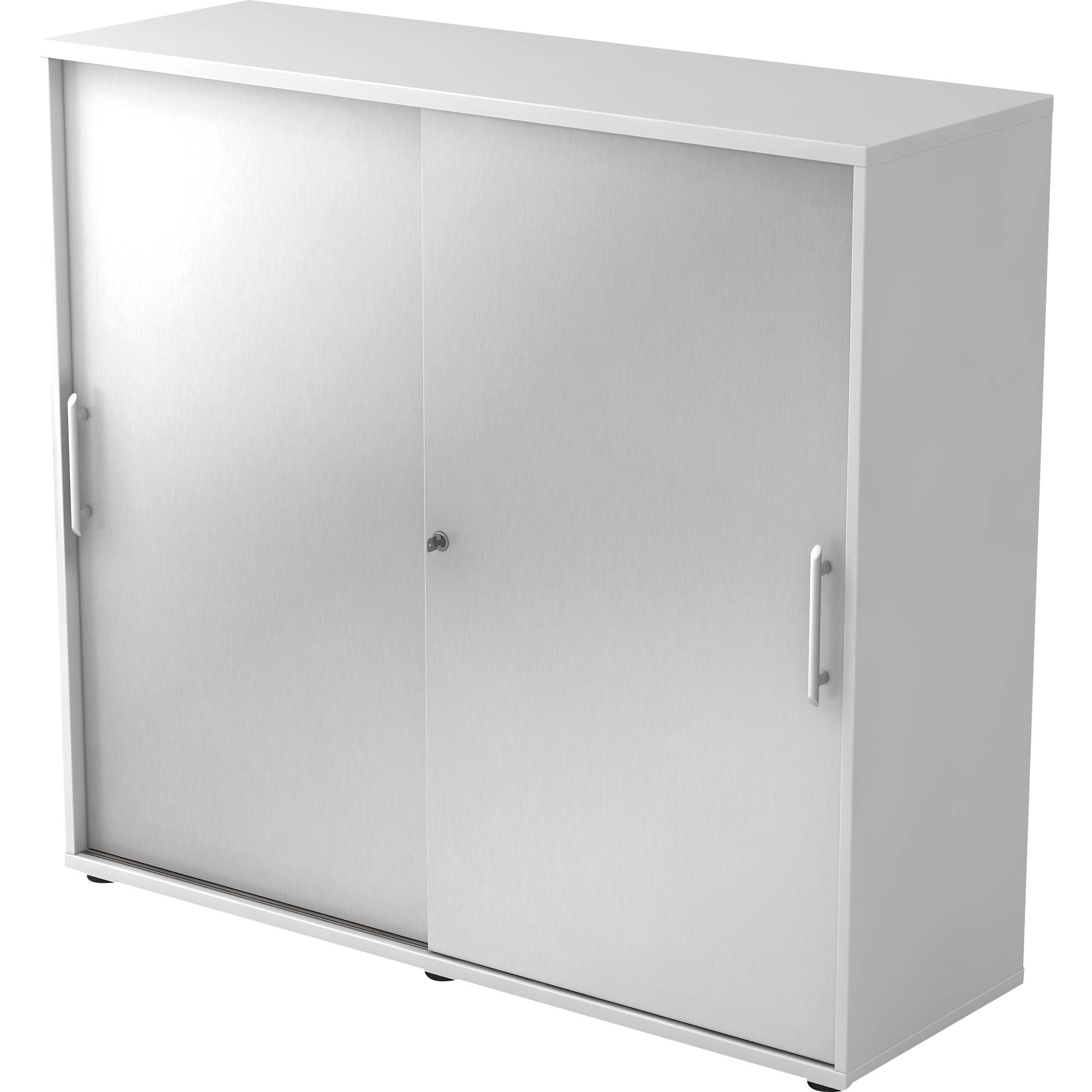 Schiebetürenschrank weiß/silber-0