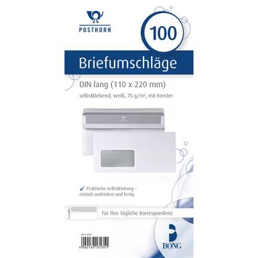 Briefumschlag DIN lang mF sk 75g ws 100 St./Pack.