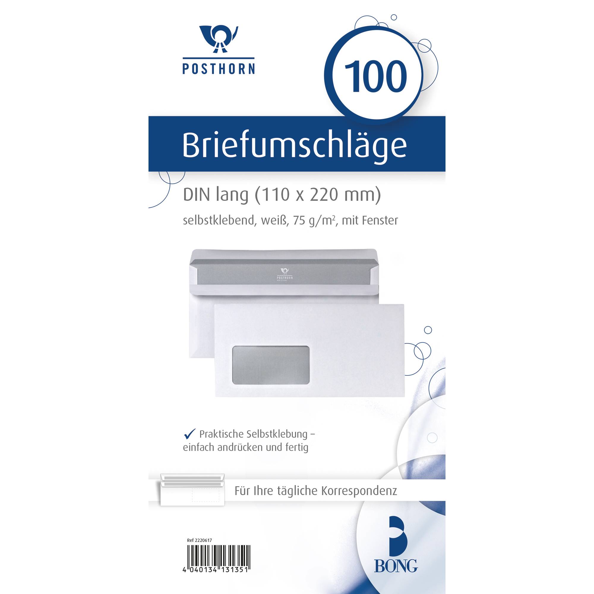 Briefumschlag DIN lang mF sk 75g ws 100 St./Pack.-0