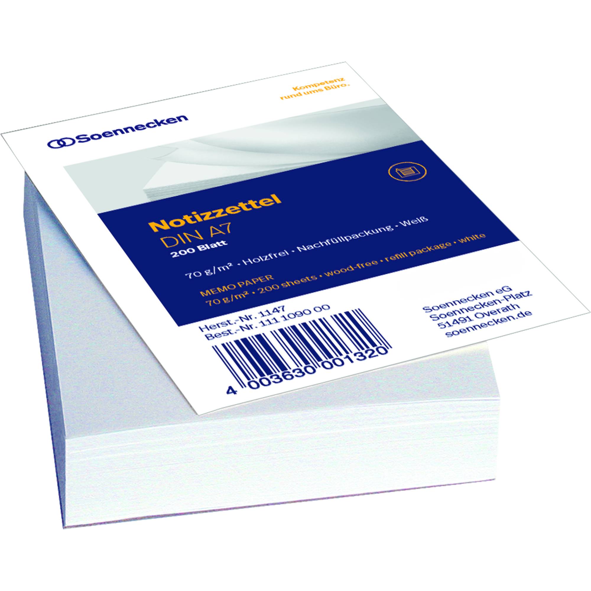 Zettelboxeinlage DIN A7 blanko 200 Bl./Pack.-0