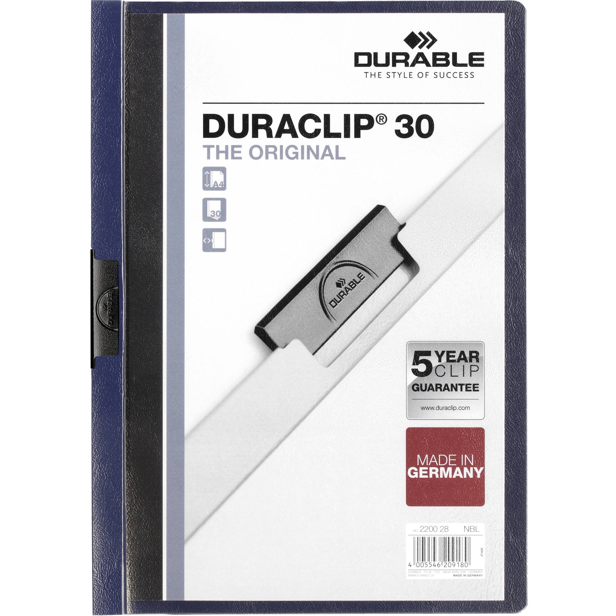 Klemmmappe DURACLIP 30 DIN A4 Hartfolie nachtblau-0