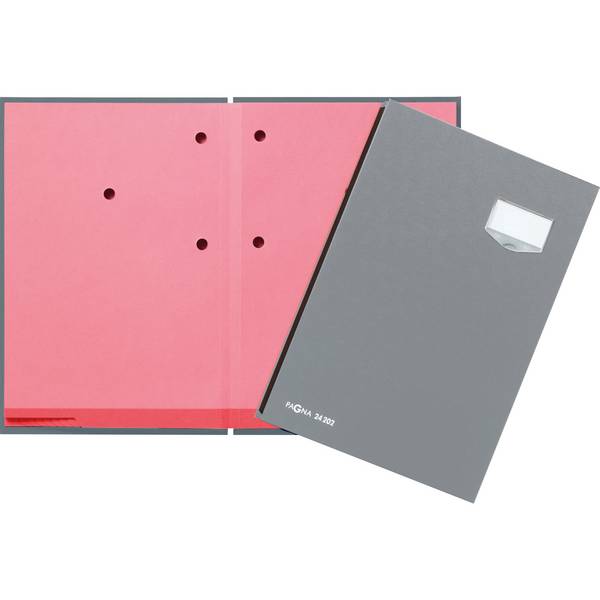 Unterschriftenmappe de Luxe 20Fächer Pappe grau