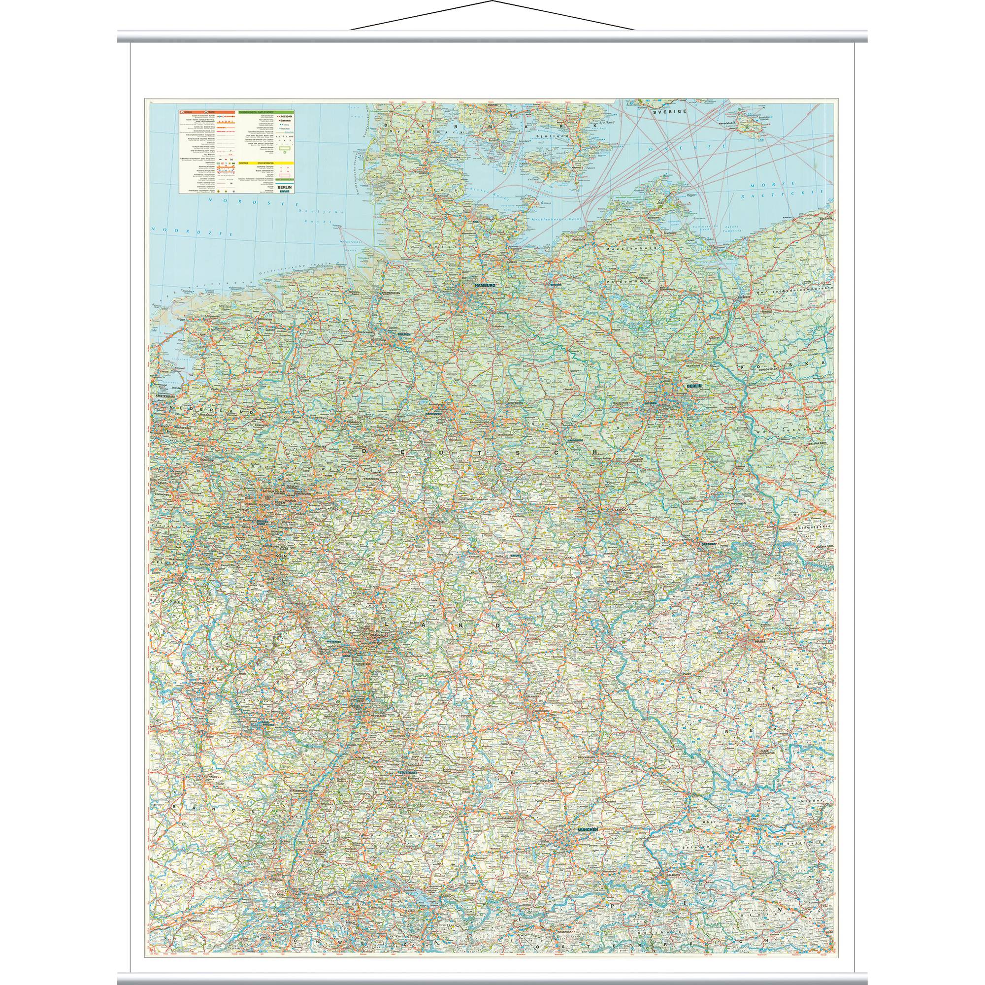 Kartentafel Straßenkarte 137x97cm (1:750.000)-0