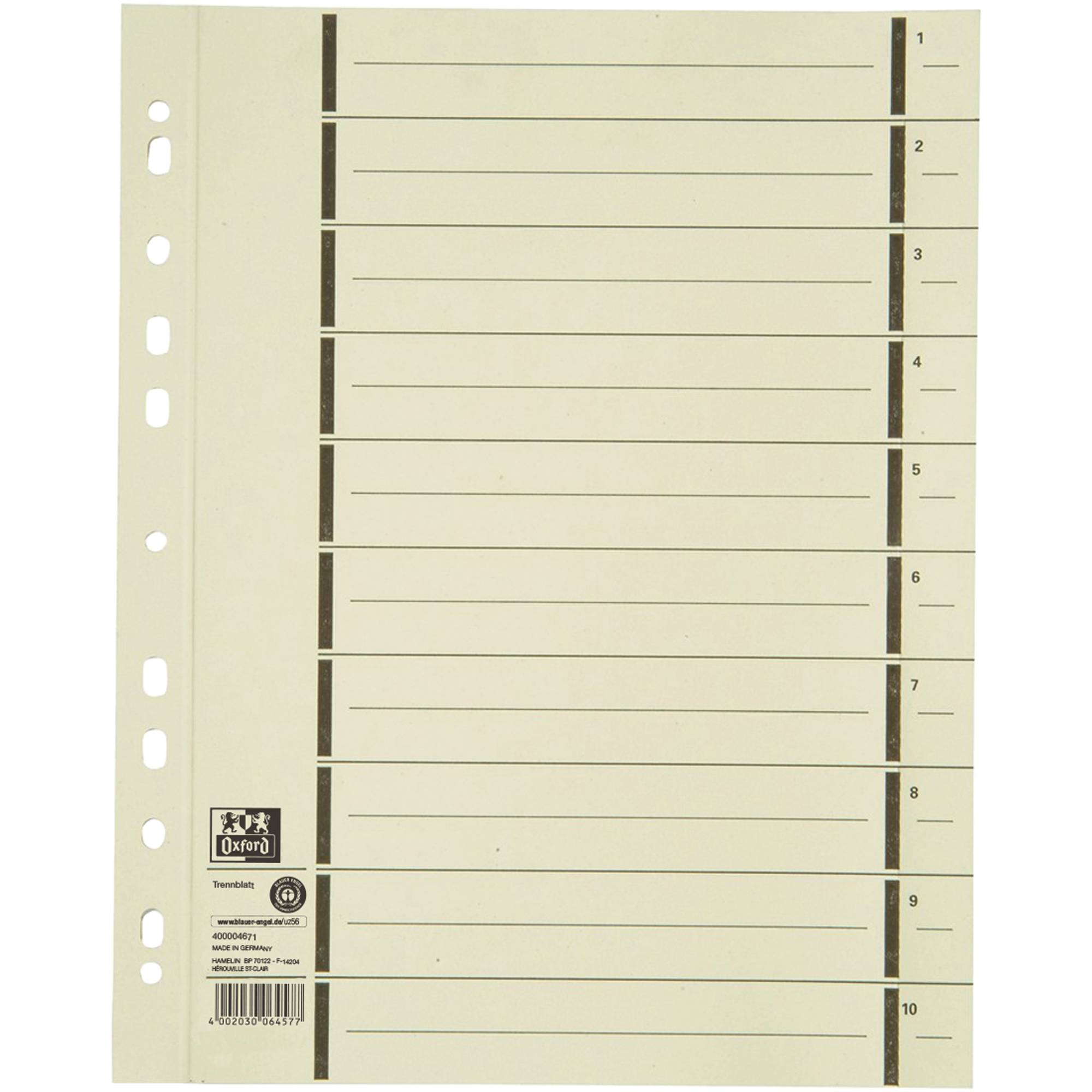 Trennblatt DIN A4 mP 200g Karton ch 100 St./Pack.