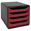 Schubladenbox BIG-BOX Iderama 4Sch. karminrot