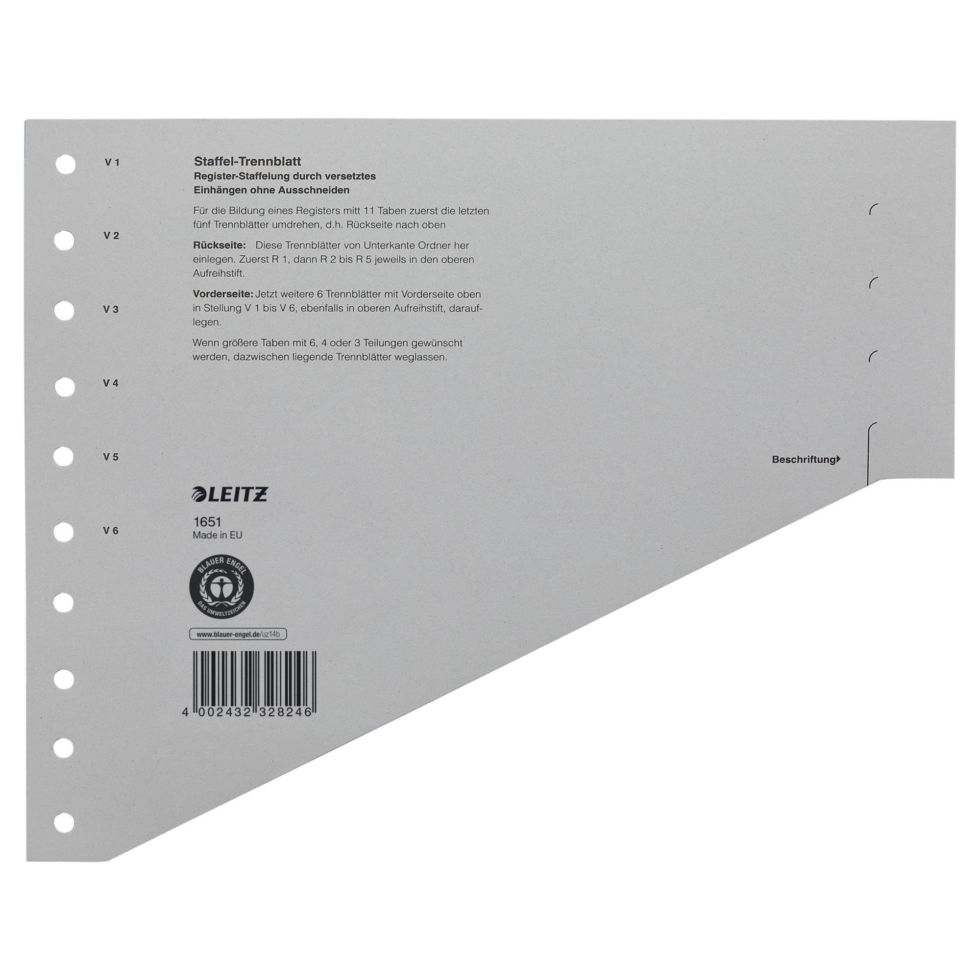 Trennblatt A4 200g Karton grau 100 St./Pack.-0