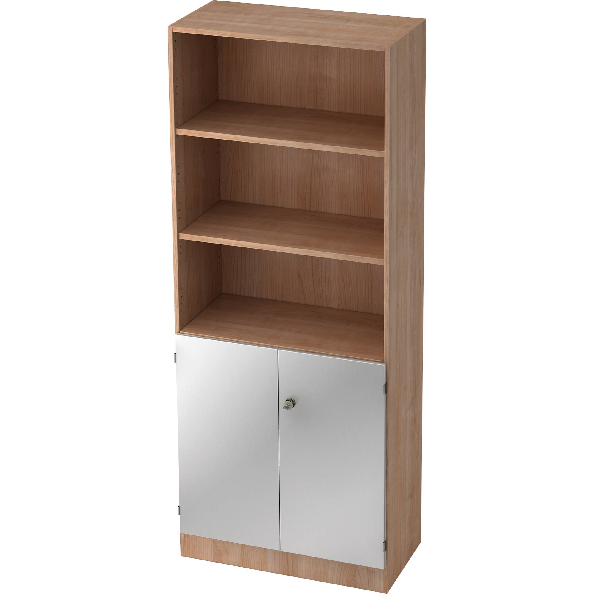 Regalschrank Solid 5OH nußbaum/silber-0