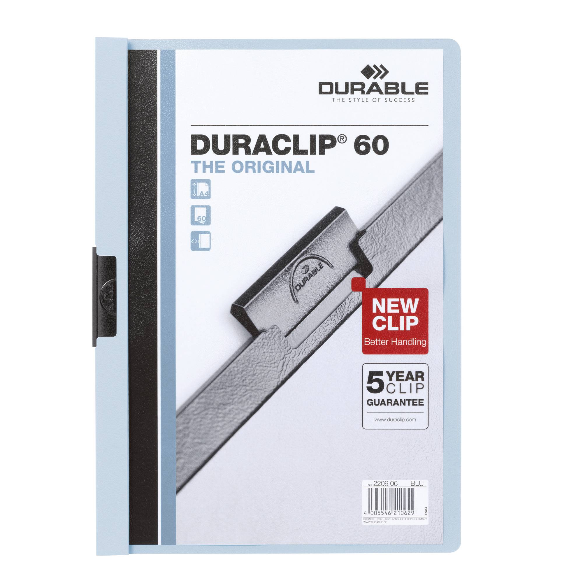 Klemmmappe DURACLIP 60 DIN A4 Hartfolie blau-0