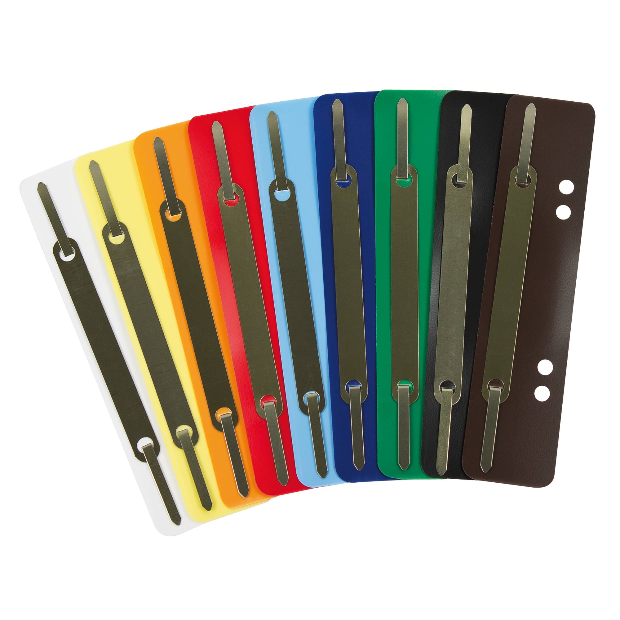 Heftstreifen PP Metalldeckl. sortiert 250 St./Pack.-0