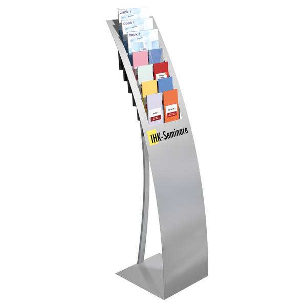 Prospektständer Varia 7Fächer 32x132x34cm silber