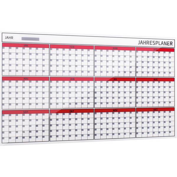 Bi-Office Jahresplaner GL163901 Glas Kollektion 4mm weß - Artikel: 150131901