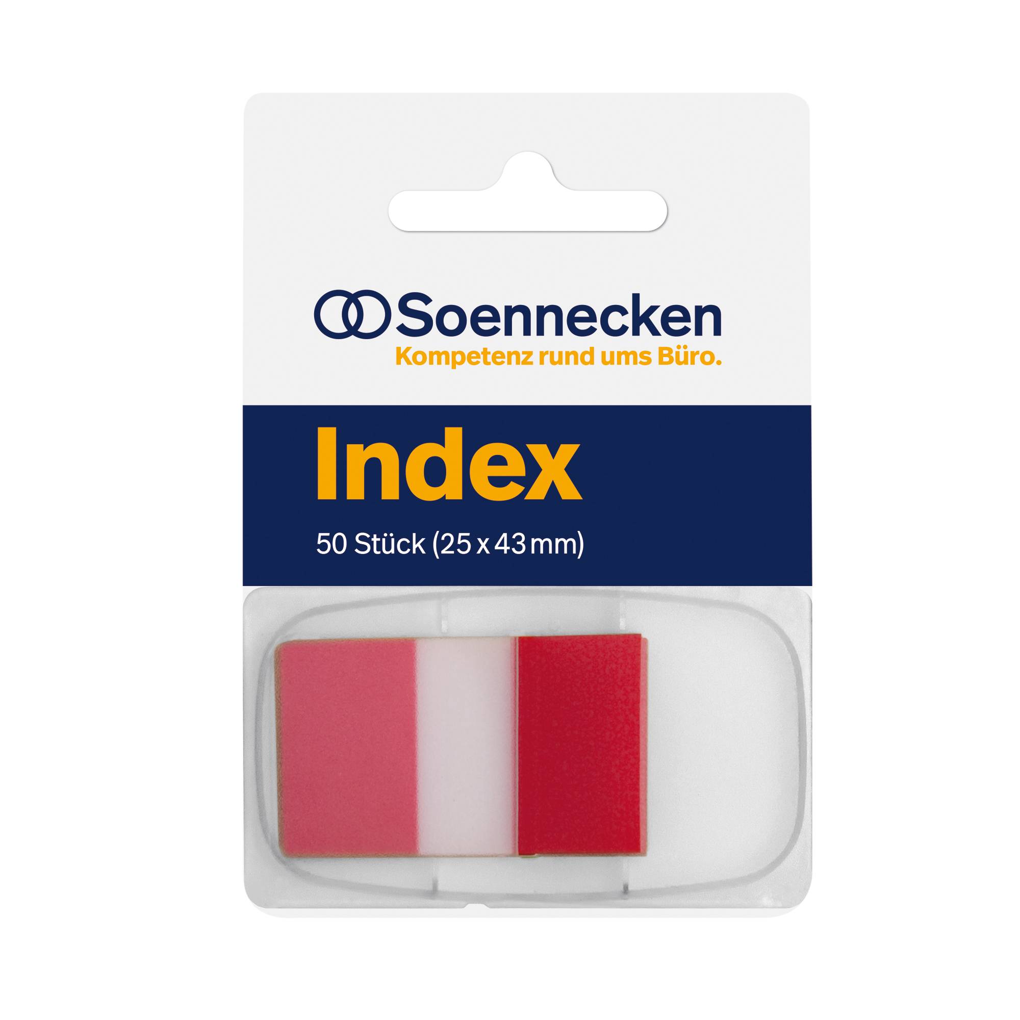 Haftstreifen Index 25x43mm 50Streifen Spender rot-0