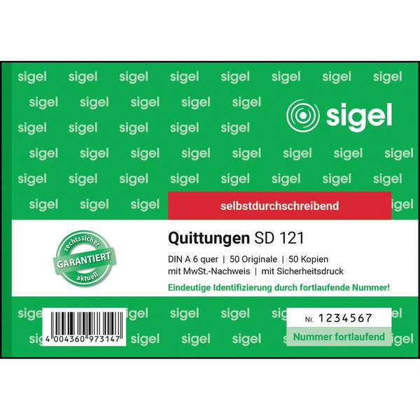 Quittung DINA6 quer sd Mp 50Blatt