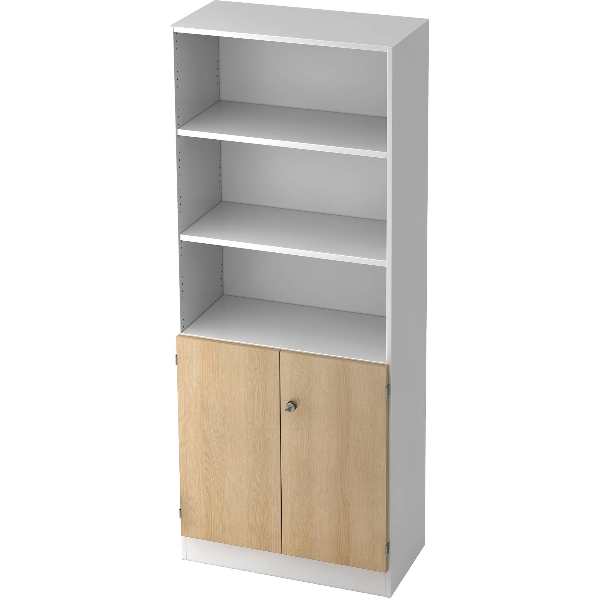 Regalschrank Solid 5OH weiß/eiche-0