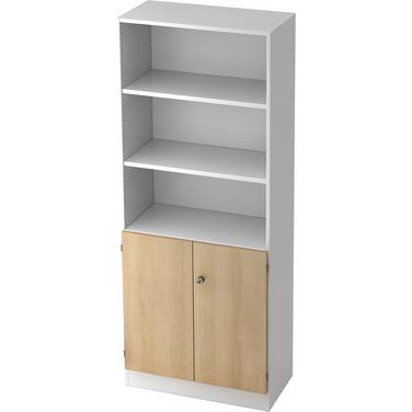 Regalschrank Solid 5OH weiß/eiche