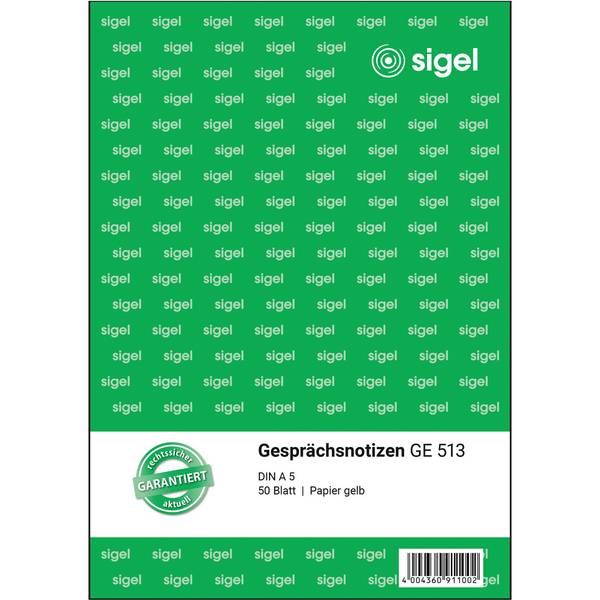Gesprächsnotiz DIN A5 50Blatt gelb - Artikel: 114063010