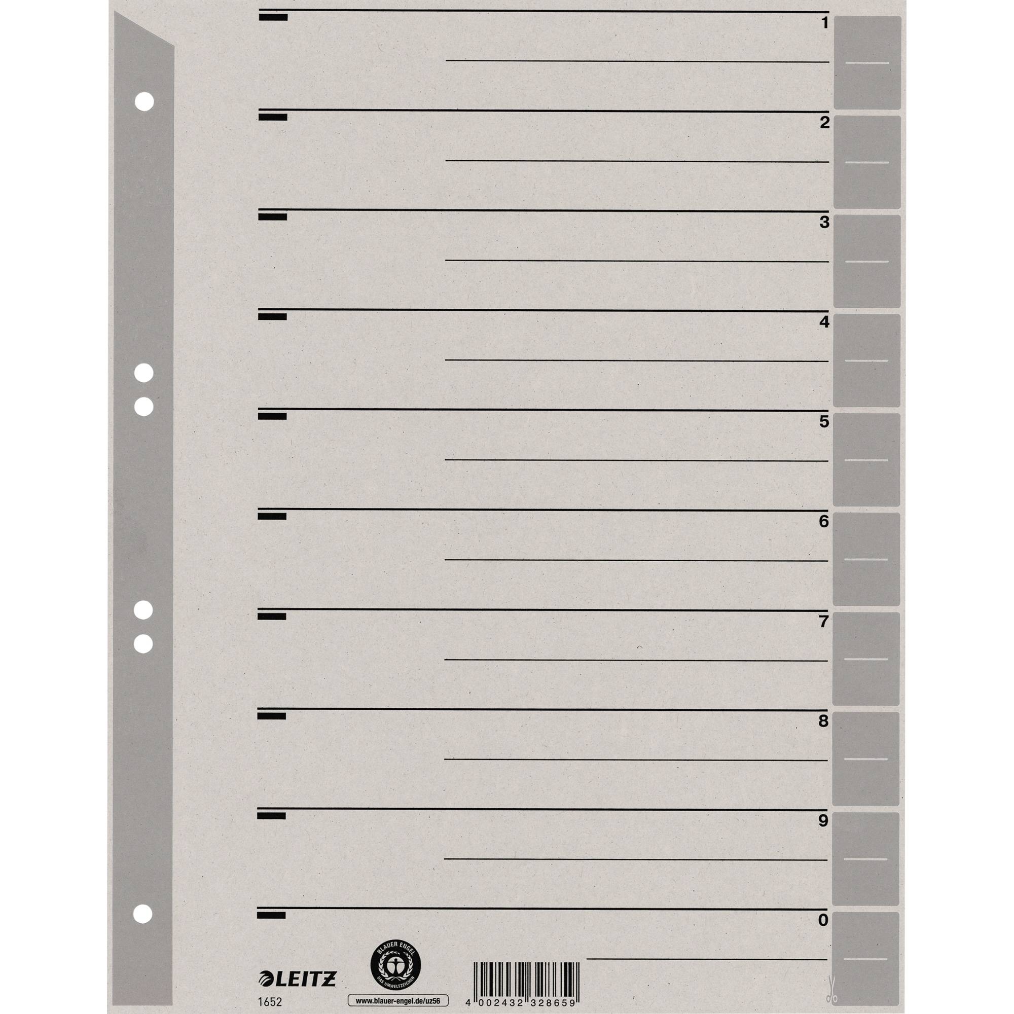 Trennblatt DIN A4 230g Karton grau 100 St./Pack.-0