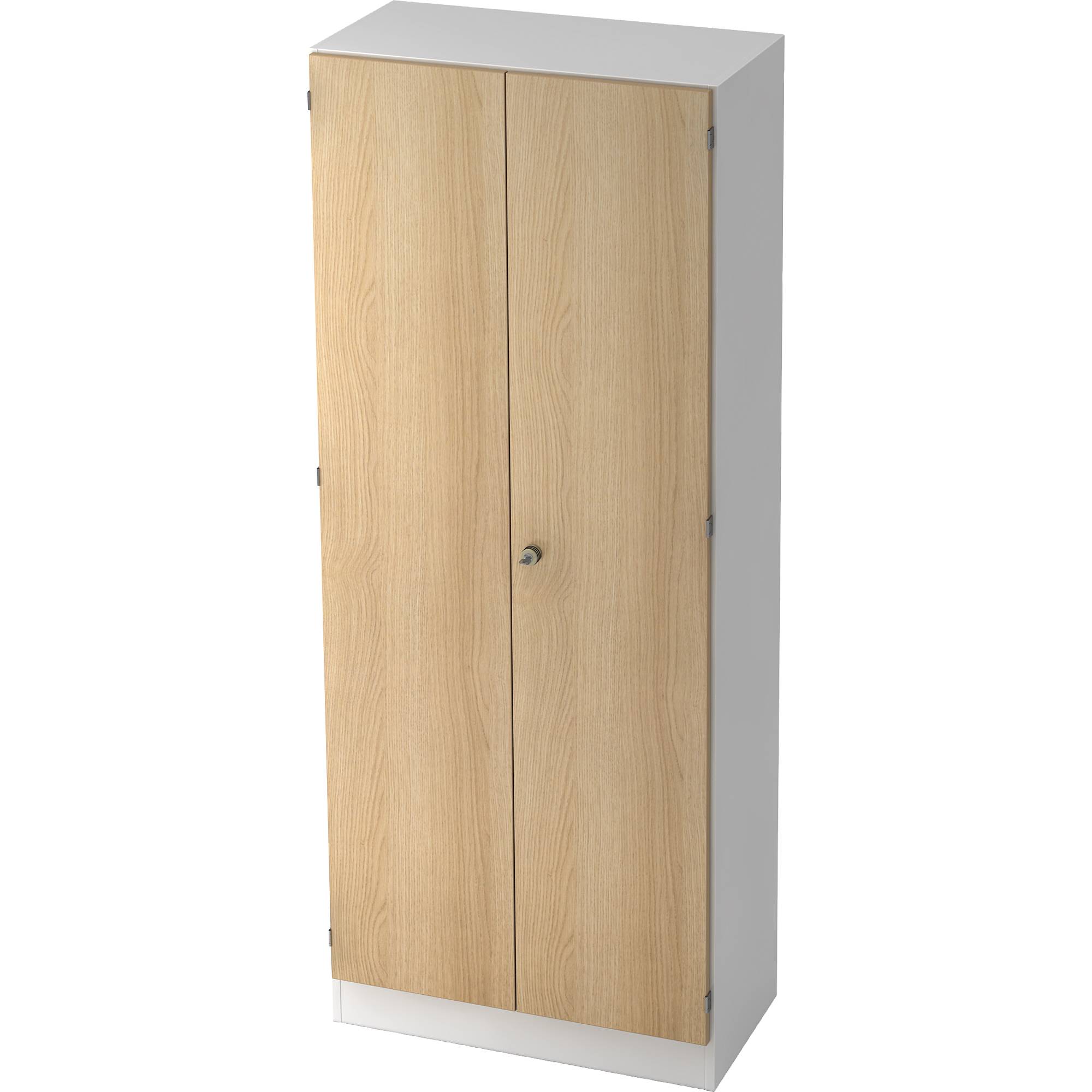 Flügeltürenschrank 5OH weiß/eiche