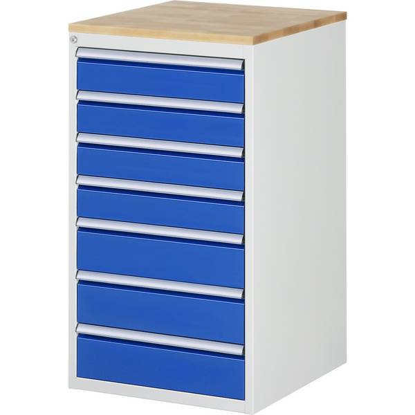 Schubschrank 580x650x1035 B-Top 25mm 7xSchub-TA lgr/ebl