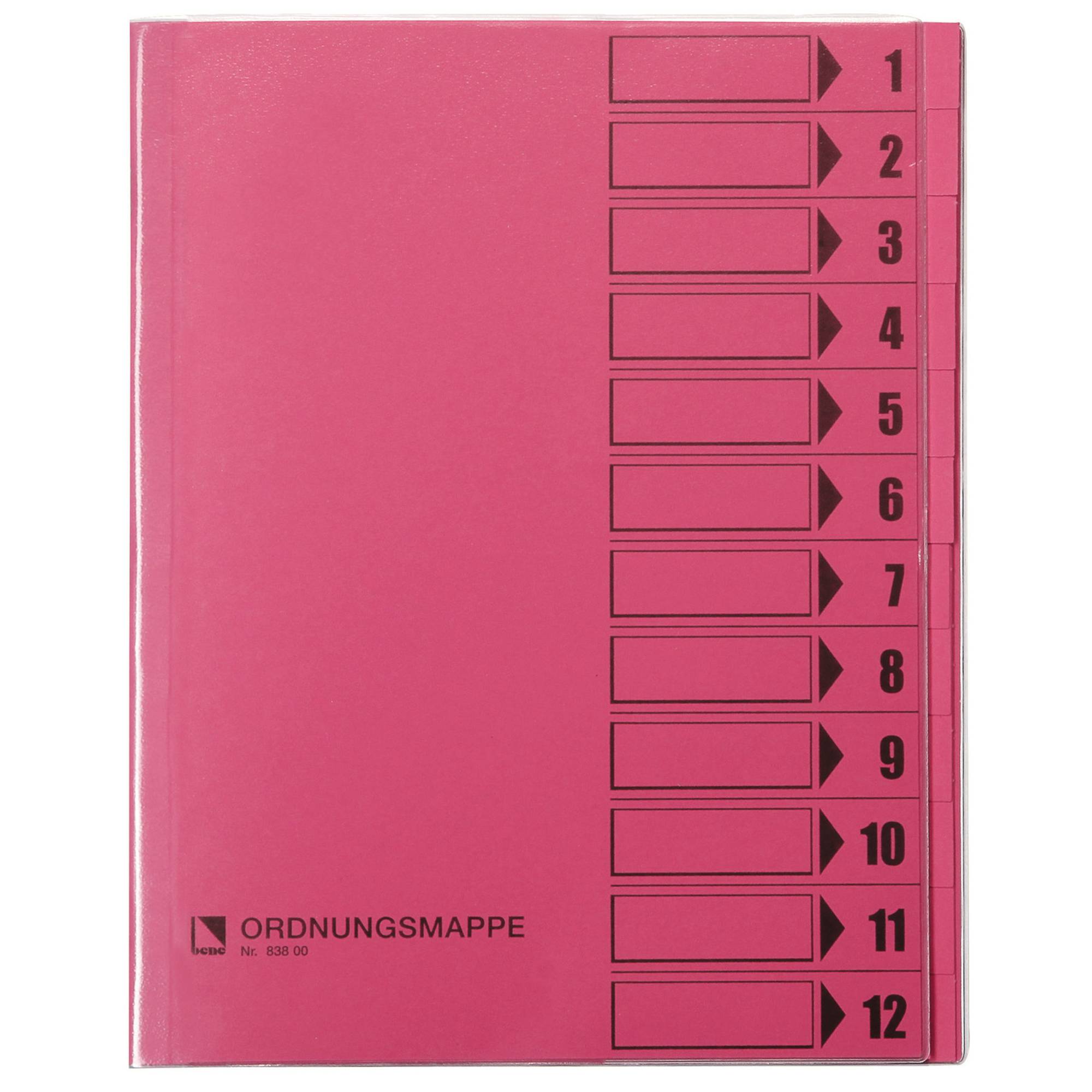 Ordnungsmappe DIN A4 12Fächer rosa-0