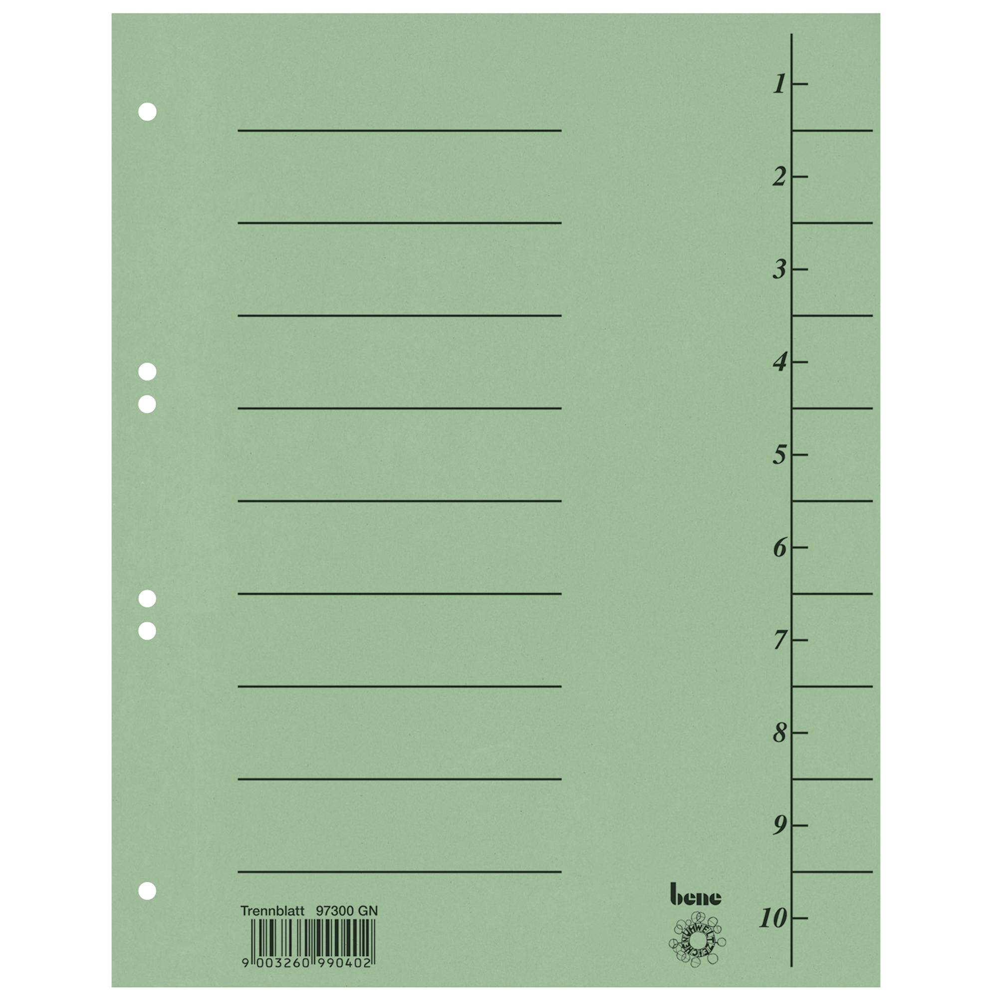 Trennblatt A4 Karton grün 100 St./Pack.-0