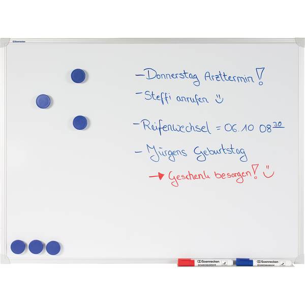 Whiteboard 80x60cm magnethaftend lackiert