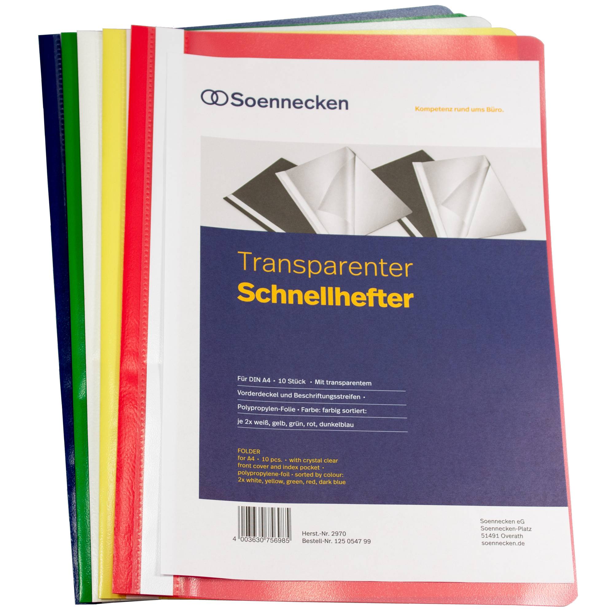 Schnellhefter DIN A4 PP sortiert 10 St./Pack.-0
