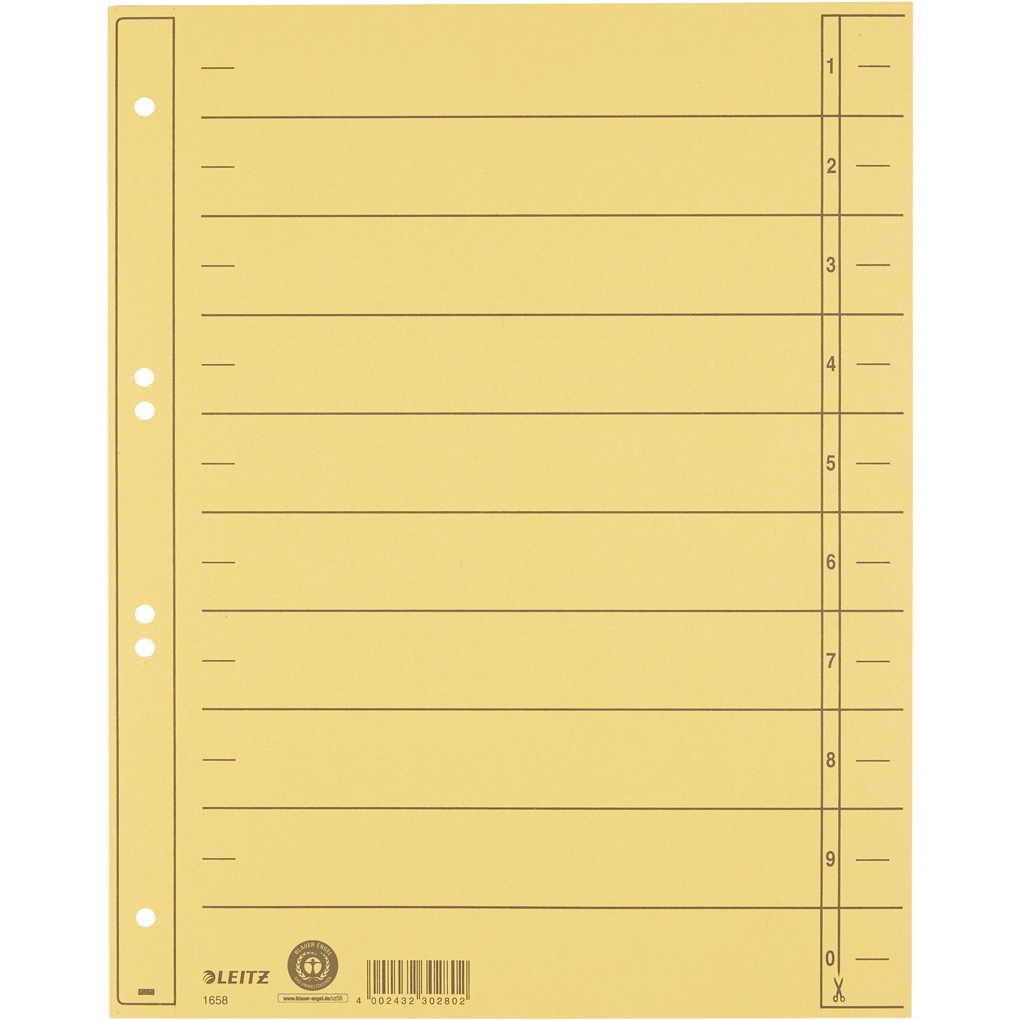 Trennblatt A4 230g Karton gelb 100 St./Pack.-0