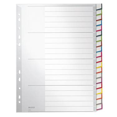Register blanko DIN A4 20teilig PP grau