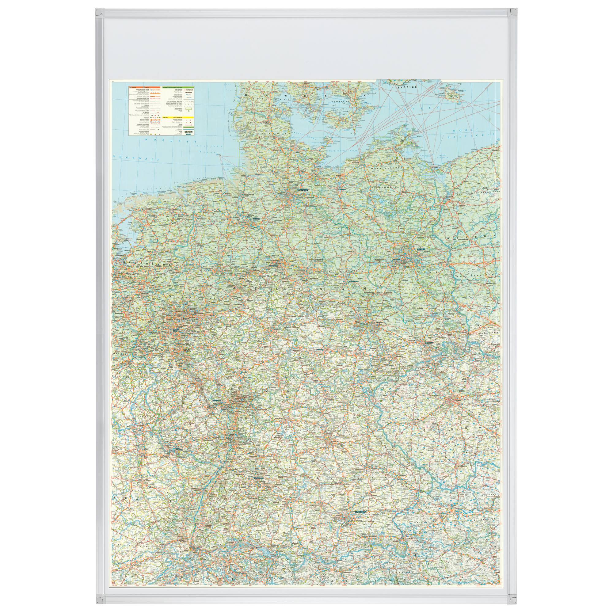 Moderationskarte 100x140cm Straßenkarte Deutschland-0