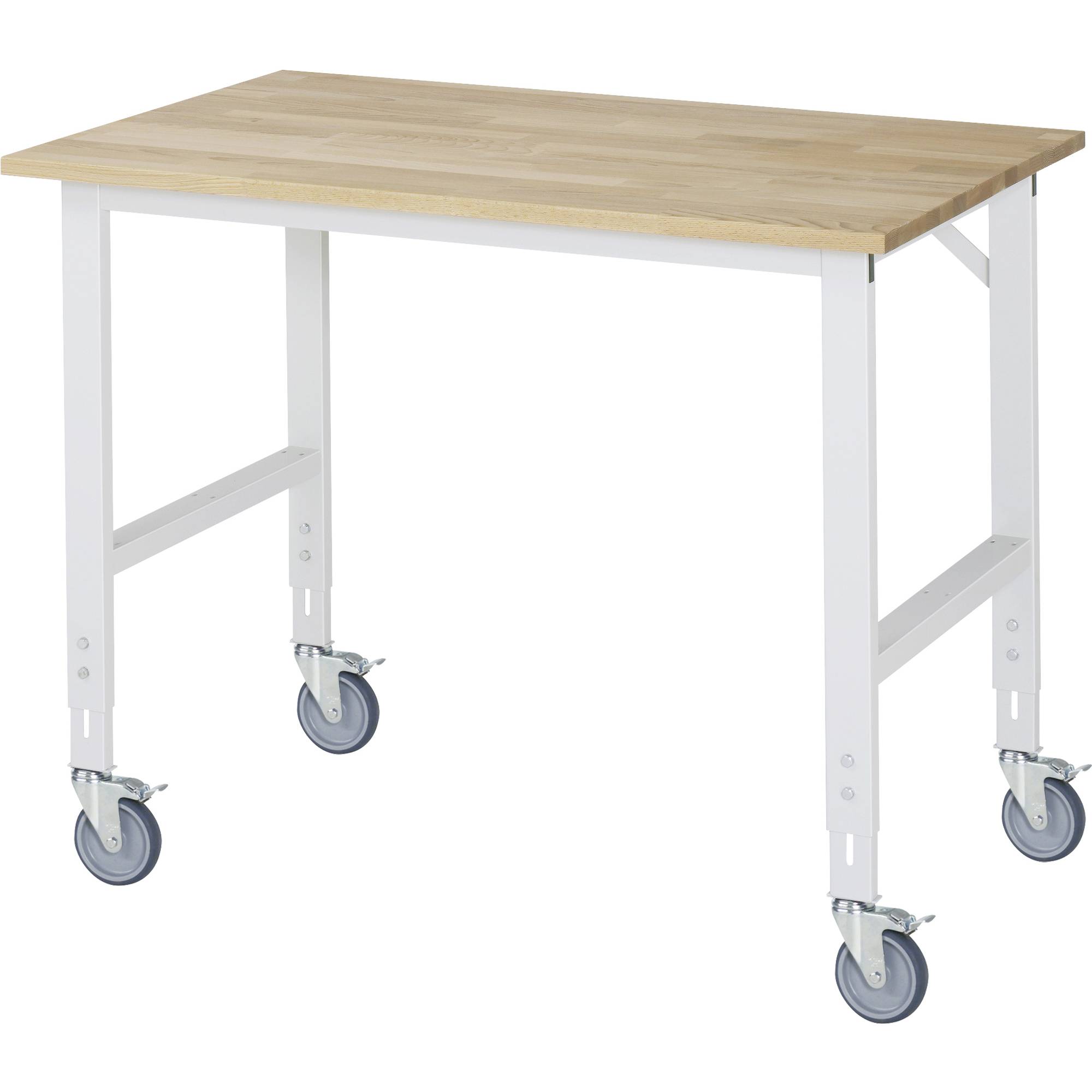 Arb.Tisch 1250x800x910-1230 fahrbar B-Platte 25mm lgr