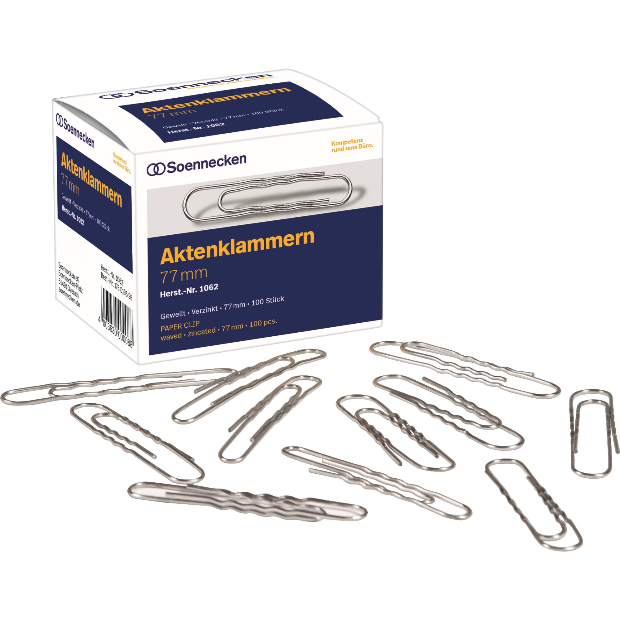 Aktenklammer 77mm gewellt verzinkt 100 St./Pack.-0