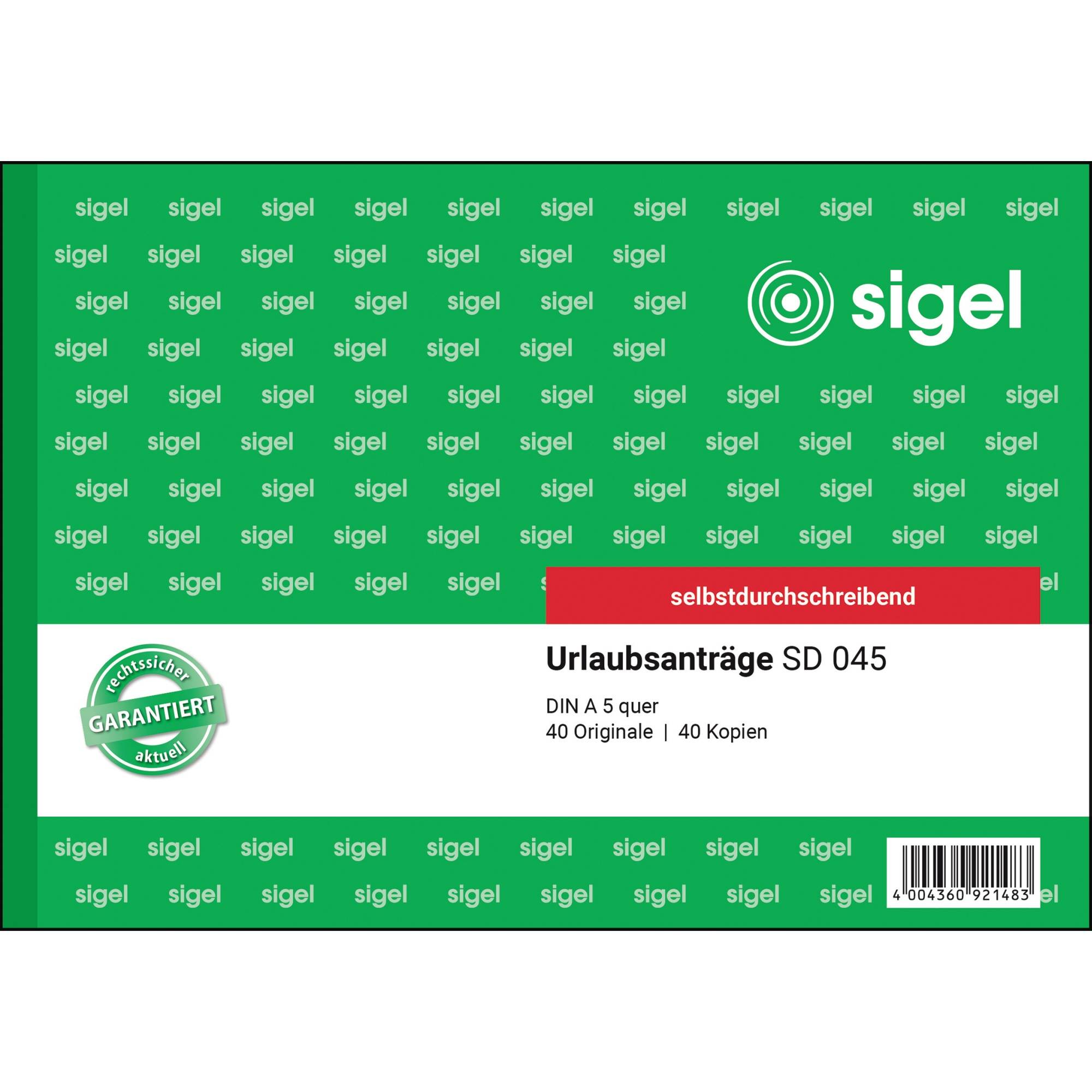 Sigel - Formular für Urlaubsantrag - 40 Blatt-0