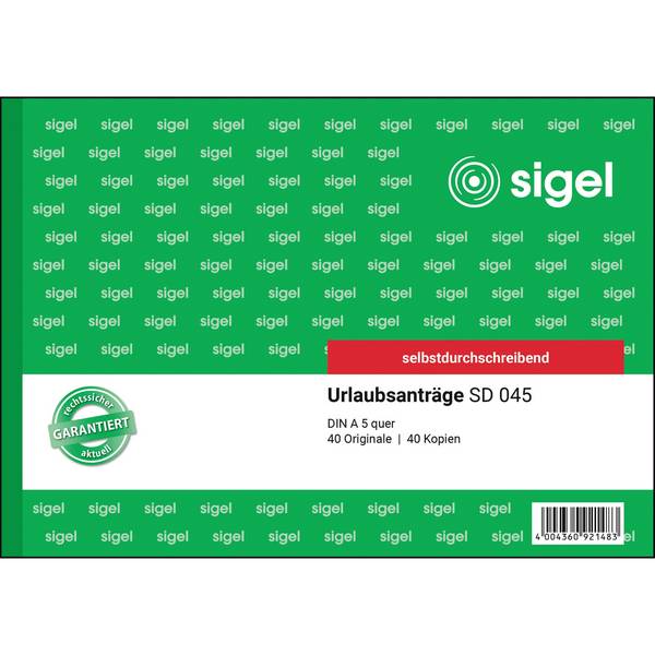 Sigel - Formular für Urlaubsantrag - 40 Blatt