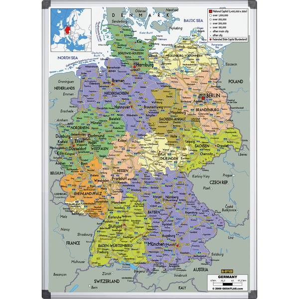Magnettafel Deutschlandkarte 120x90cm
