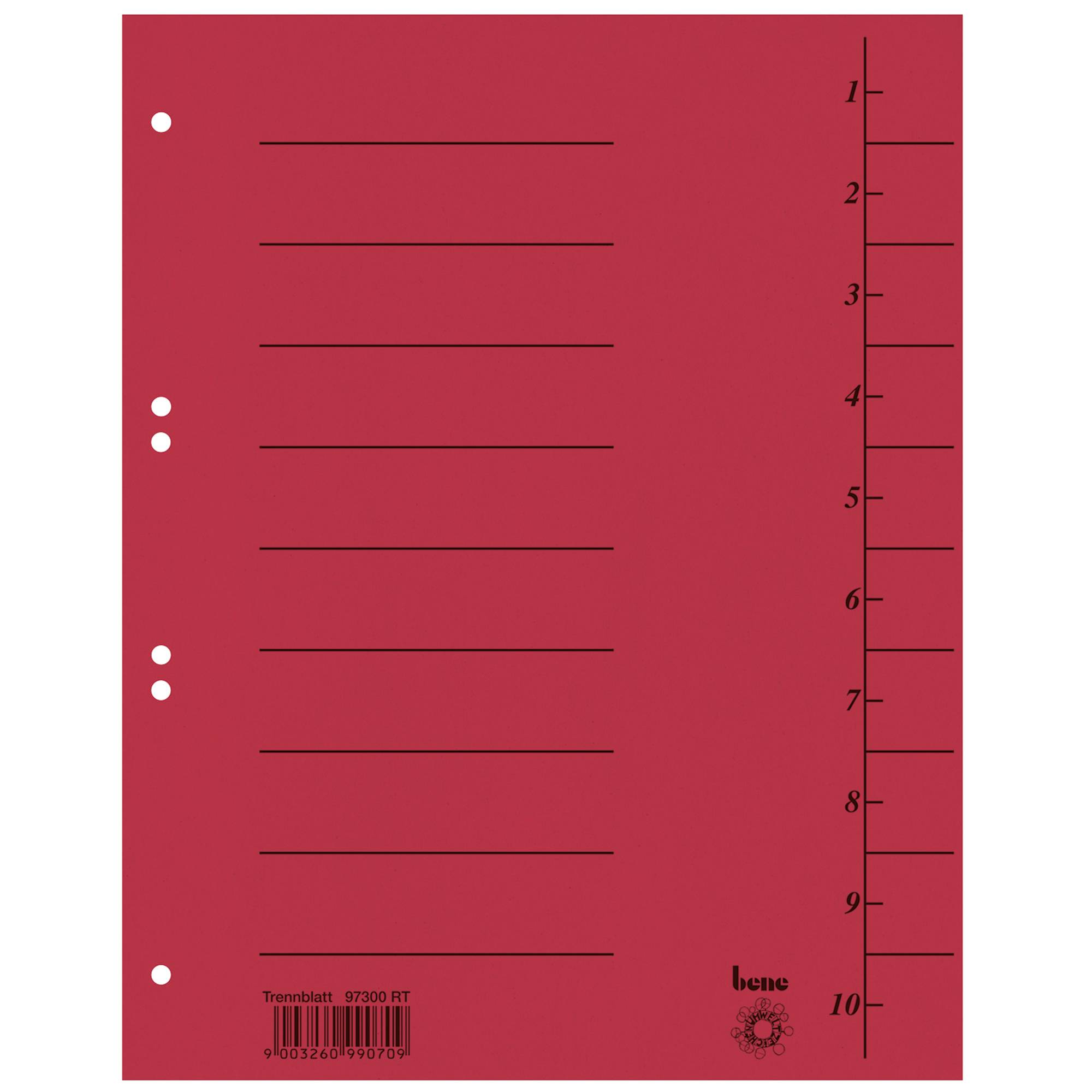 Trennblatt A4 Karton rot 100 St./Pack.-0