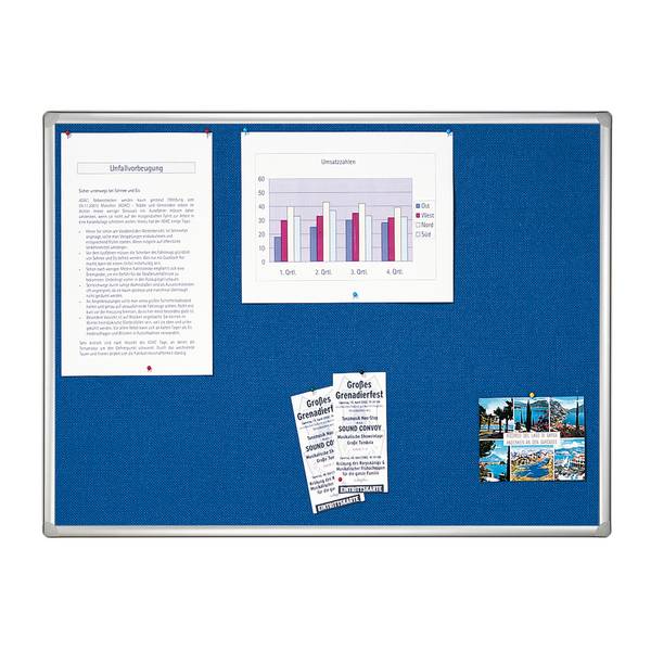 Pinnwand Pro 120x90cm Textil blau