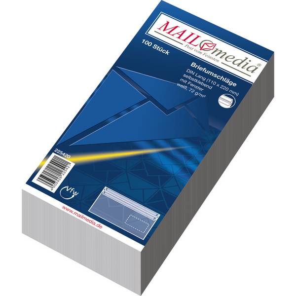Briefumschlag DL sk mF ws 100 St./Pack