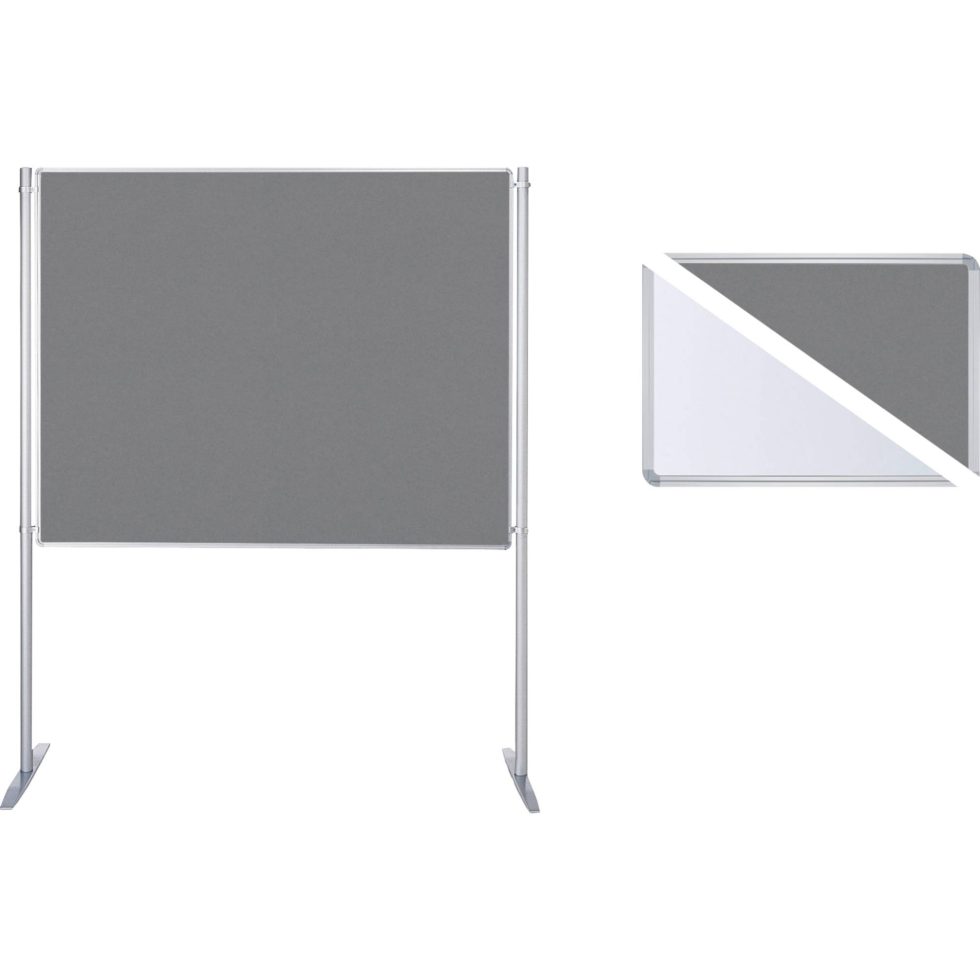 Stellwand 200x120cm Filz/White Stabfuß ws/gr-0