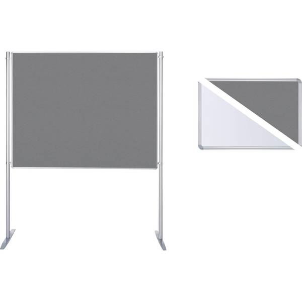 Stellwand 200x120cm Filz/White Stabfuß ws/gr
