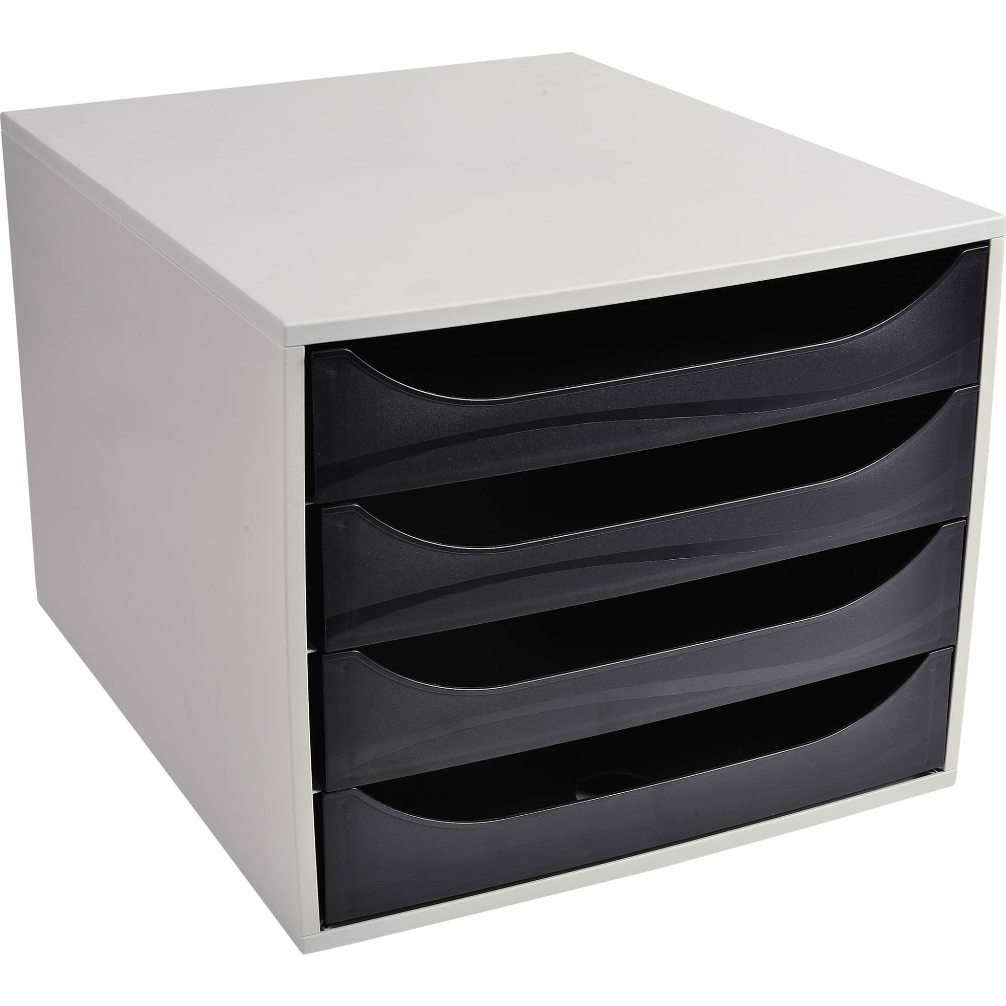 Schubladenbox Ecobox A4+ 4Schübe offen gr/sw-0