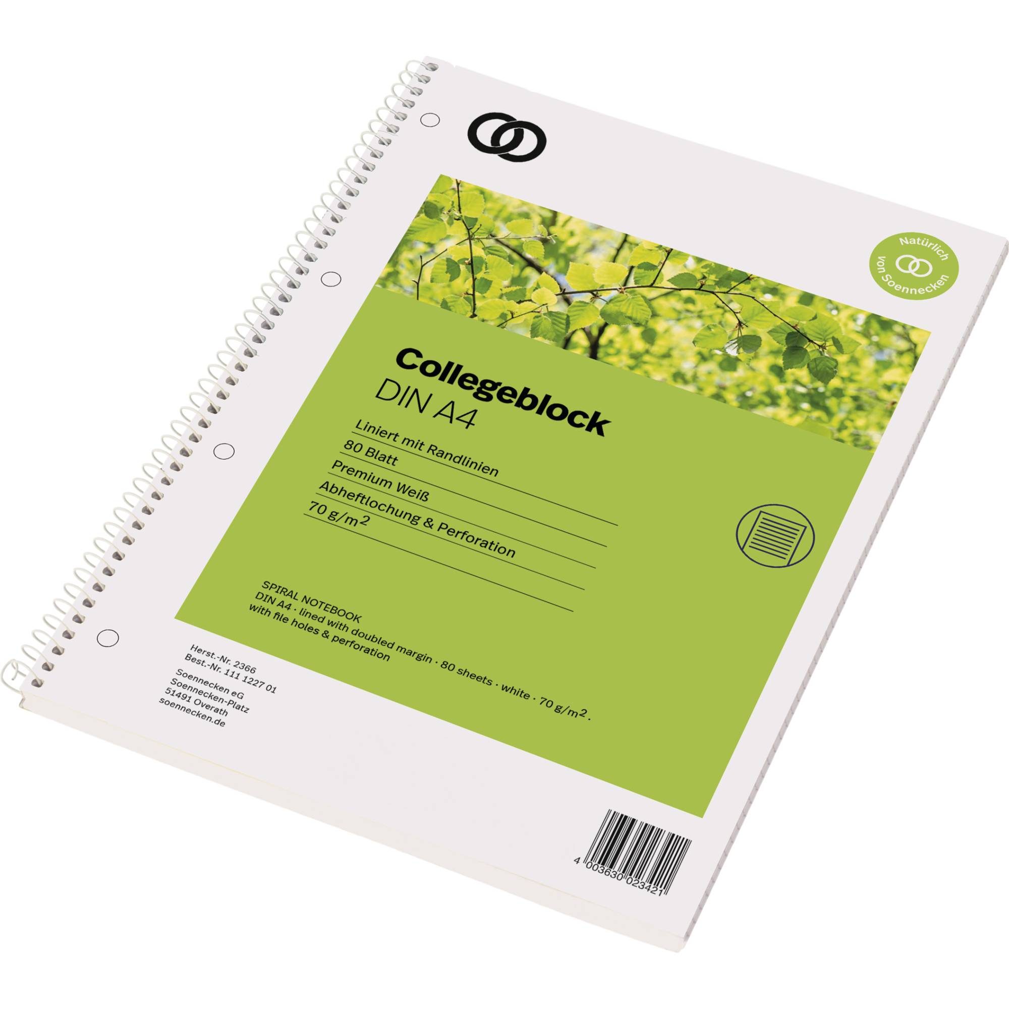 Collegeblock oeco RC A4 80Blatt liniert-0