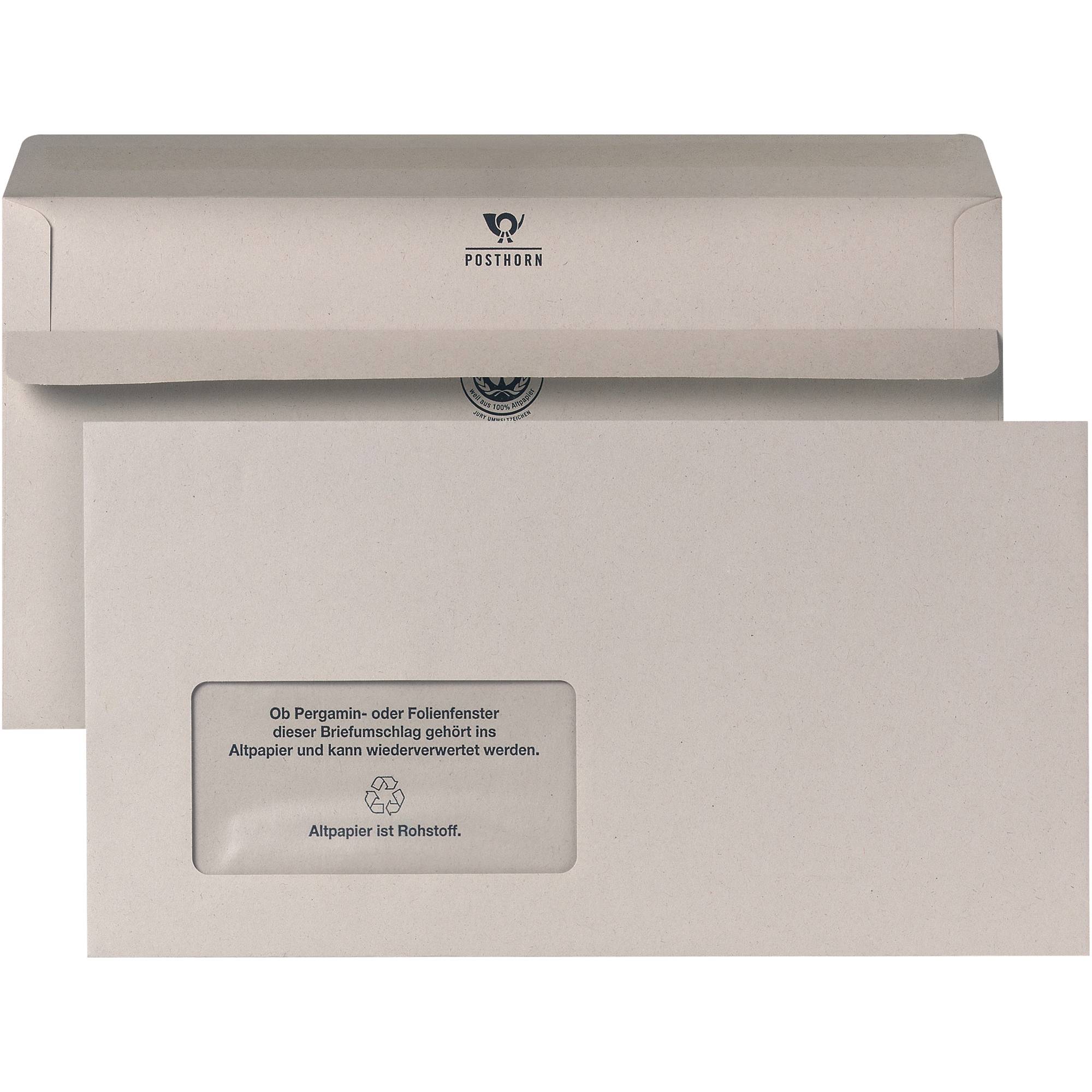 Briefumschlag 125x235mm mF sk RC gr 1000 St./Pa-0