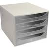 Schubladenbox Ecobox A4+ 4Schübe offen gr/tr