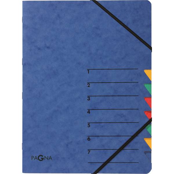Ordnungsmappe EASY DIN A4 7Fächer Pressspann blau