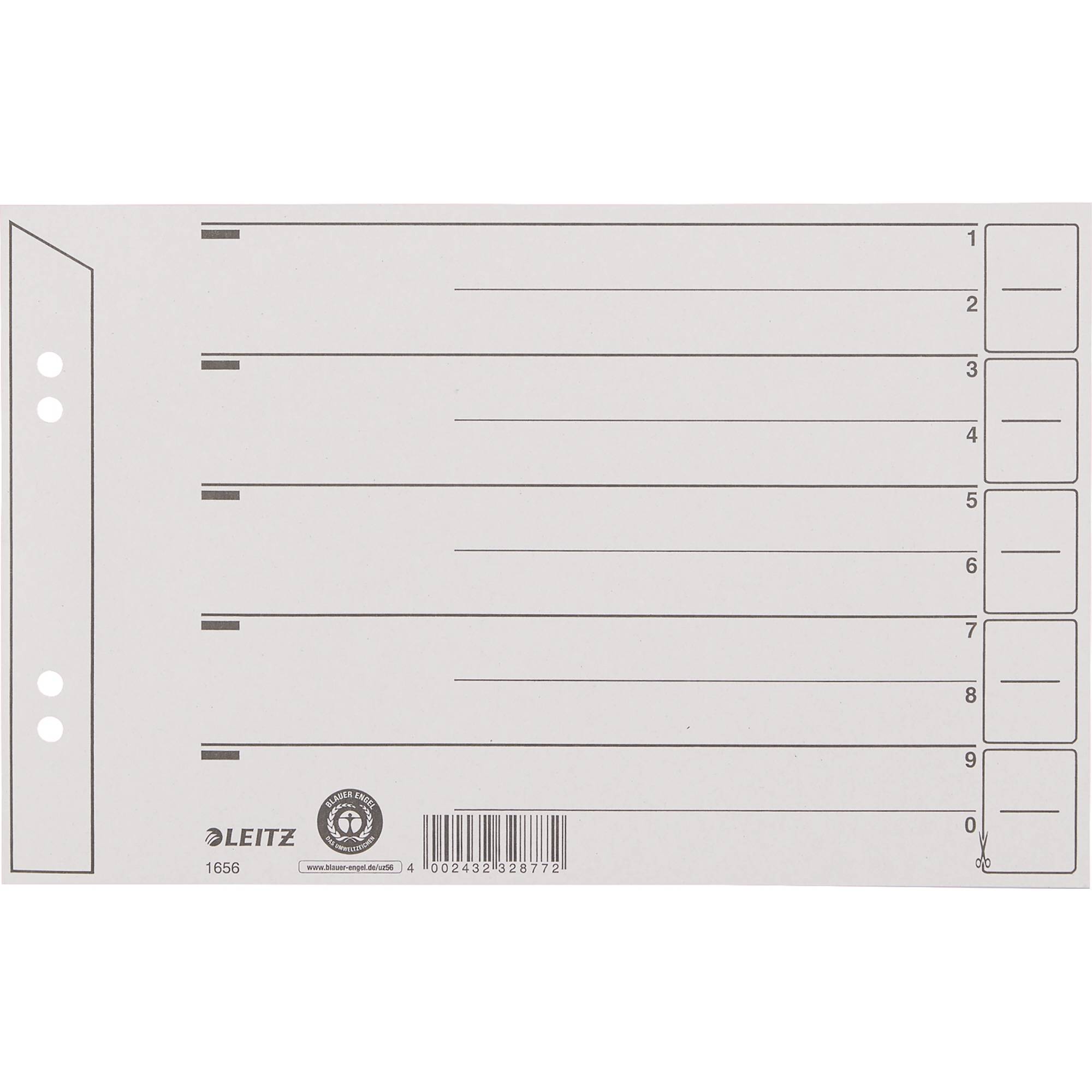 Trennblatt A5 quer 200g Karton grau 100 St./Pack.-0